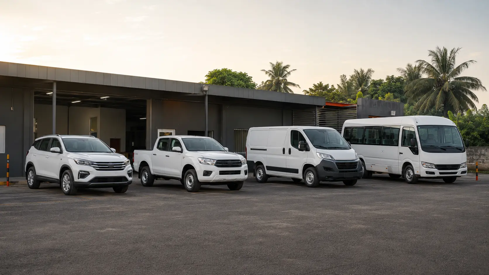 SUV et pick-up de location sur piste