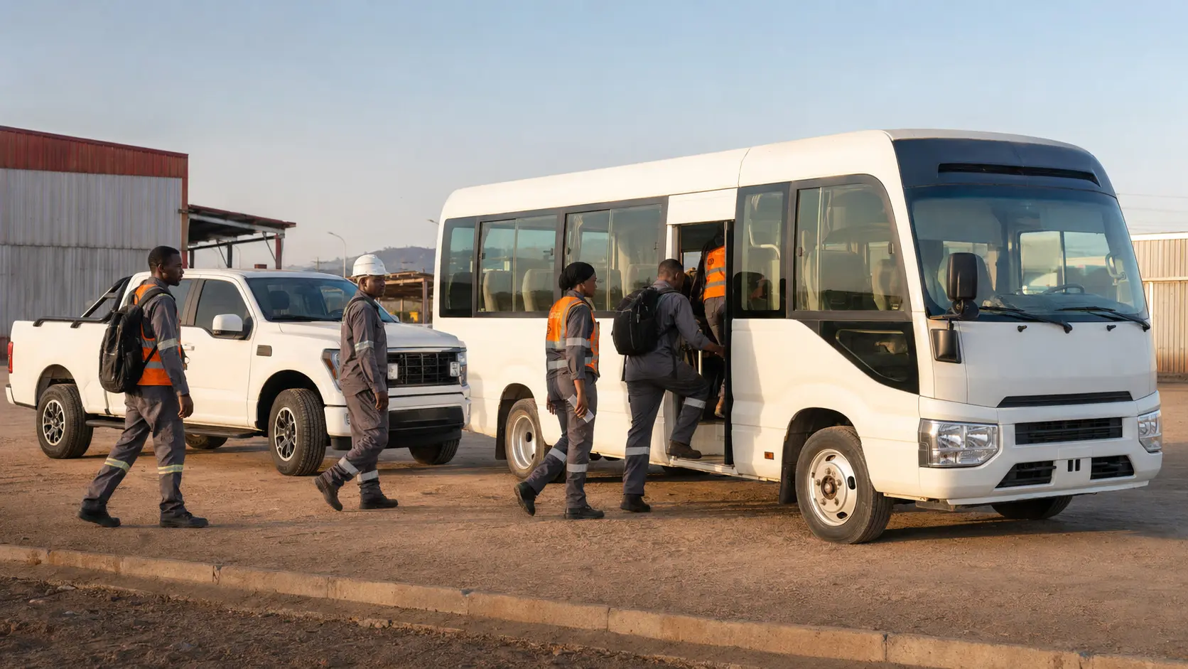 Minibus de transport du personnel